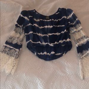 Blue & White Tiedye Top